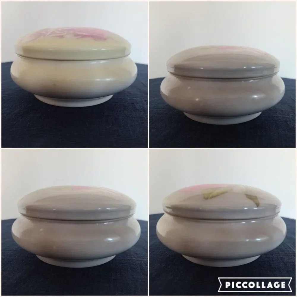 Vintage (1880-1918) Z.S. and Co. Porcelain Trinket Vanity Powder Jewelry Box